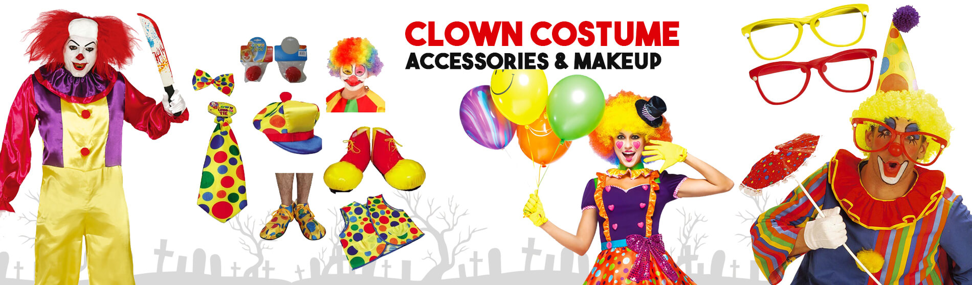 Glendale Halloween : Clown-Costume-Accessories-Makeup