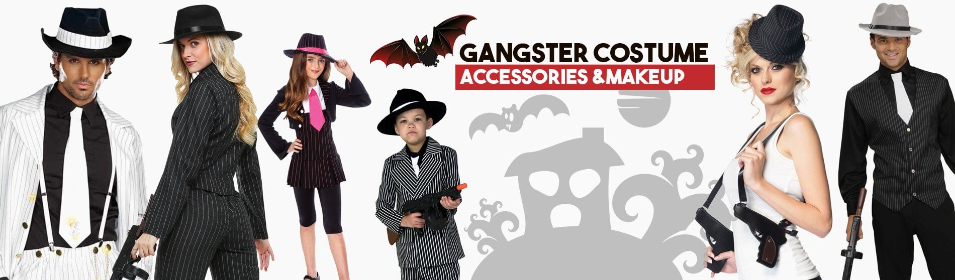 Glendale Halloween : Gangster-Costume-Accessories-Makeup