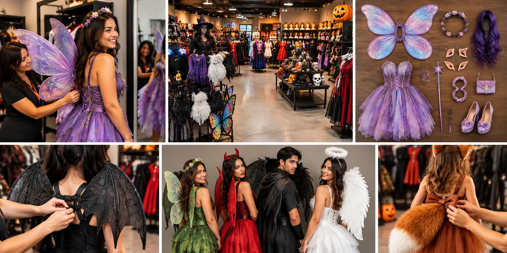 try on Halloween costumes with wings try on Halloween costumes with wings