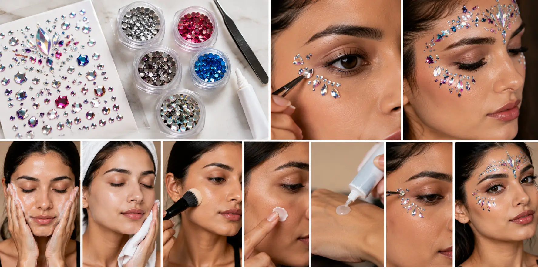 Adhesive and Self-Adhesive Face Gems Adhesive and Self-Adhesive Face Gems