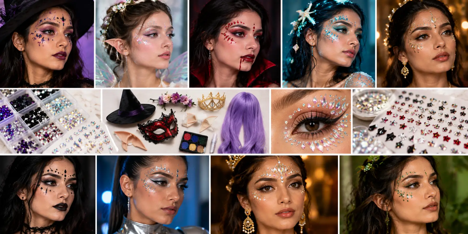 Face Gems for an All-Night Costume Face Gems for an All-Night Costume