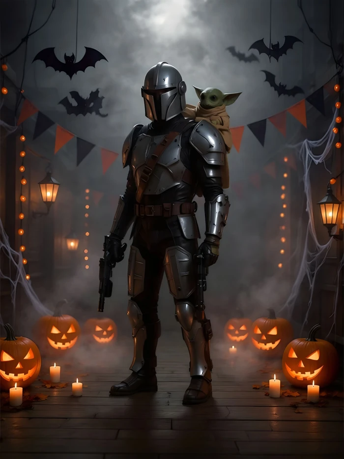 The Mandalorian and Grogu Halloween costume